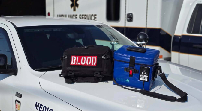 Four EMS agencies are now equipped to transfuse blood before patients reach the hospital