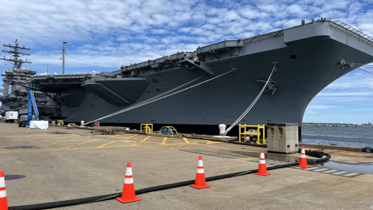 The Navy's Carrier Strike Group Two is another step closer to being combat ready with the return of its flagship from maintenance.