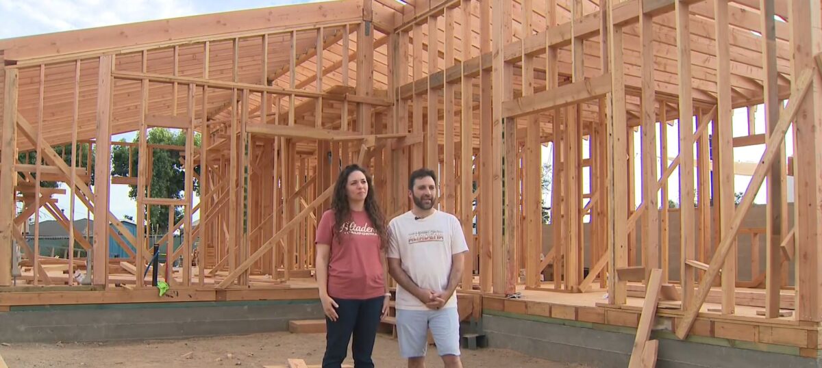 Kenny Rotter and Morgan Soloway tied the knot on July 5 on their under-construction lot with 130 people watching
