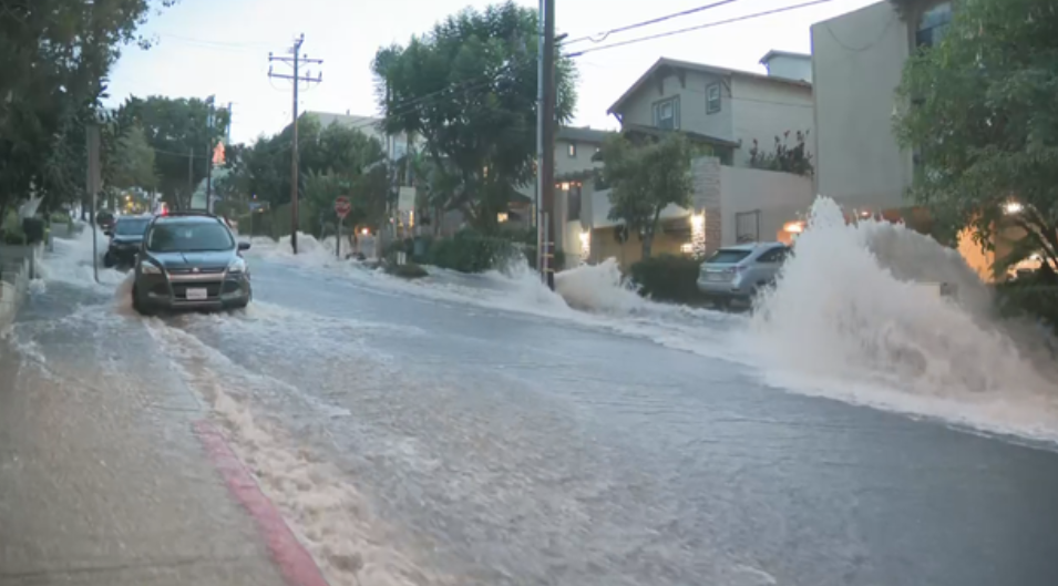 Many residents in the area are waking up to water rushing down the streets near Palm Avenue and Harratt Street.
