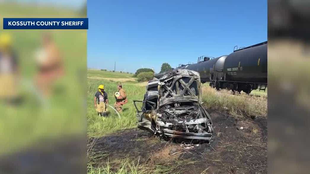 A man from Lakota is being praised by law enforcement after saving two teenage brothers from a burning car following a train crash.
