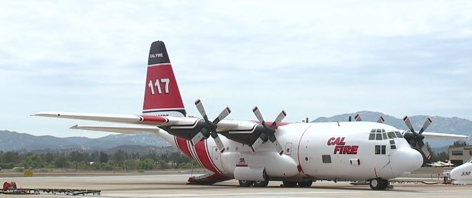The rebuilt base is now home to a C-130 Hercules air tanker and a new Cal Fire Hawk helicopter