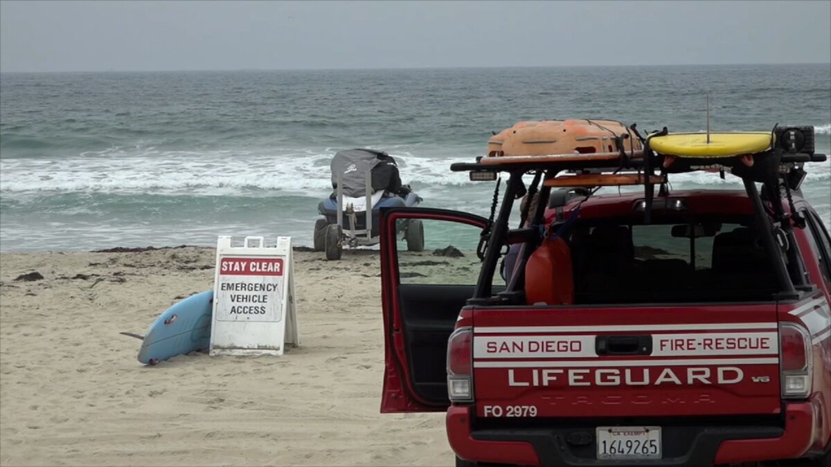 San Diego lifeguards responded to 464 water rescues over the weekend as heat drew large crowds to the beach amid dangerous surf conditions.