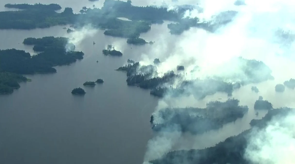 Wildfires rage in a section of the Boundary Waters Canoe Area Wilderness in northern Minnesota