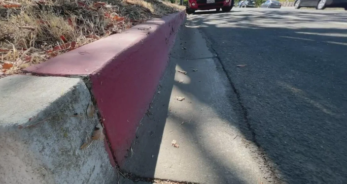 The City of Sacramento says someone is using red paint to create their own no-parking zones along city streets.