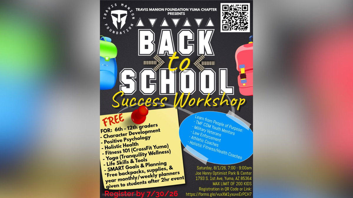 TMF Yuma Chapter to host Back to School Success Workshop