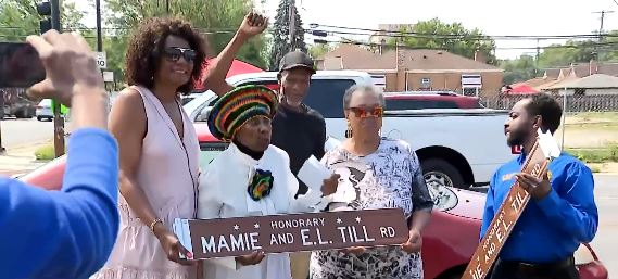 A sign for "Mamie and E.L. Till Road" now sits at the corner of 71st and Kedzie