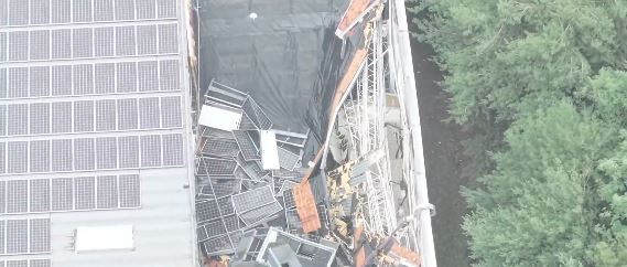 The roof of a BJ's Wholesale Club partially collapsed Monday morning amid heavy flooding in Ocean Township