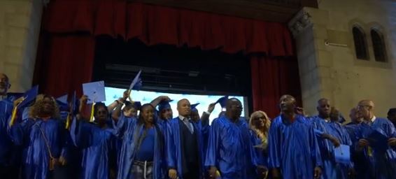 More than 130 people who overcame homelessness in New York City were celebrated at a special graduation ceremony Wednesday.