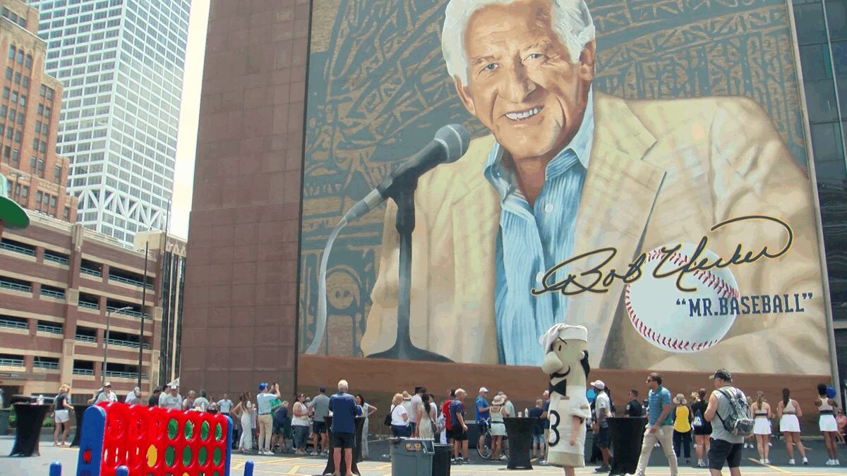 Those who knew Bob Uecker said he was larger than life. With the completion of an 80-foot by 100-foot mural with his face on it