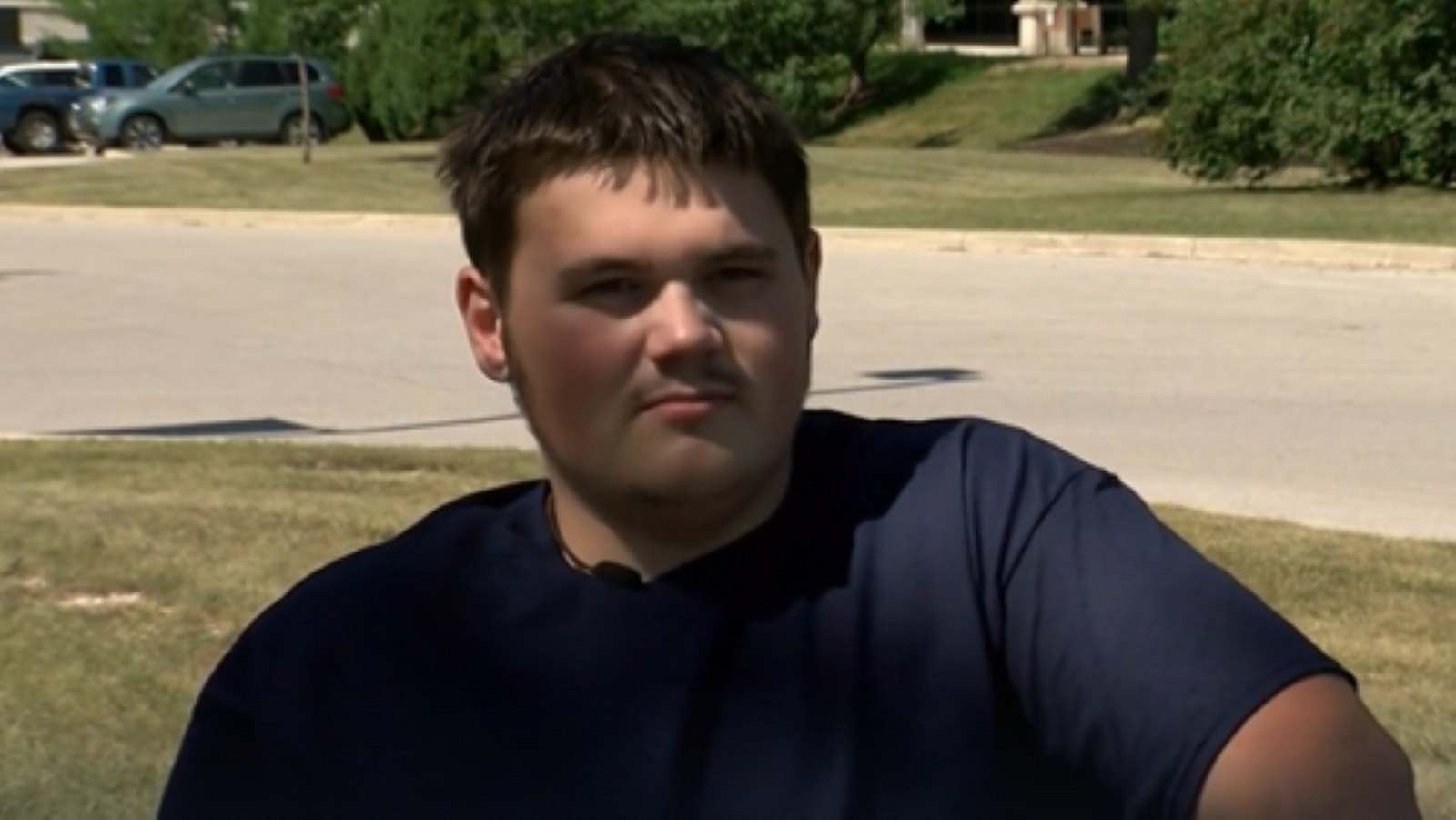 18-year-old Mason Kramer recovers after he says he lost his balance and his legs got caught in a silo unloader machine while working on a farm in Sheboygan