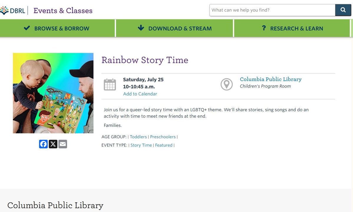 QUESTION OF THE DAY: Was the AG right to warn the Columbia library about ‘Rainbow Story Time’?