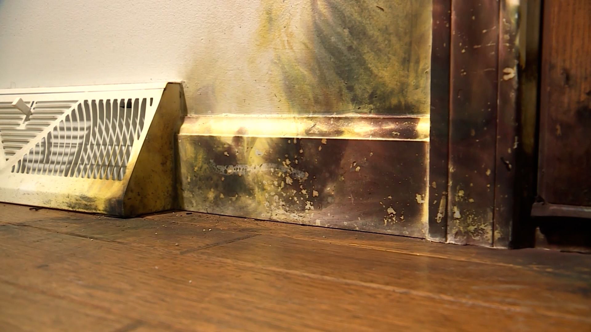 Lightning sends chunks of concrete flying in front yard of Kansas family's house.
