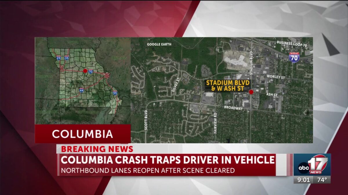 One taken to hospital after Columbia crash traps them in vehicle