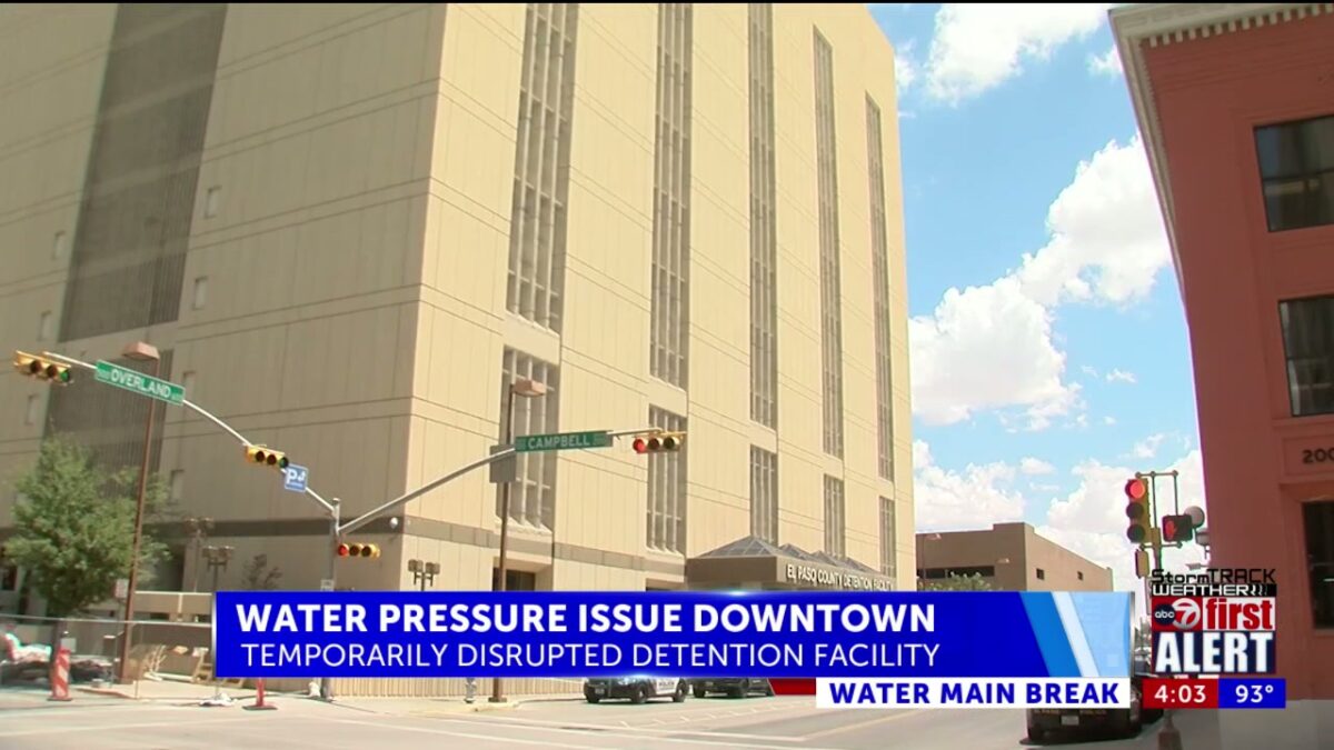 Water main break temporarily disrupts Downtown detention facility water service: EPCSO