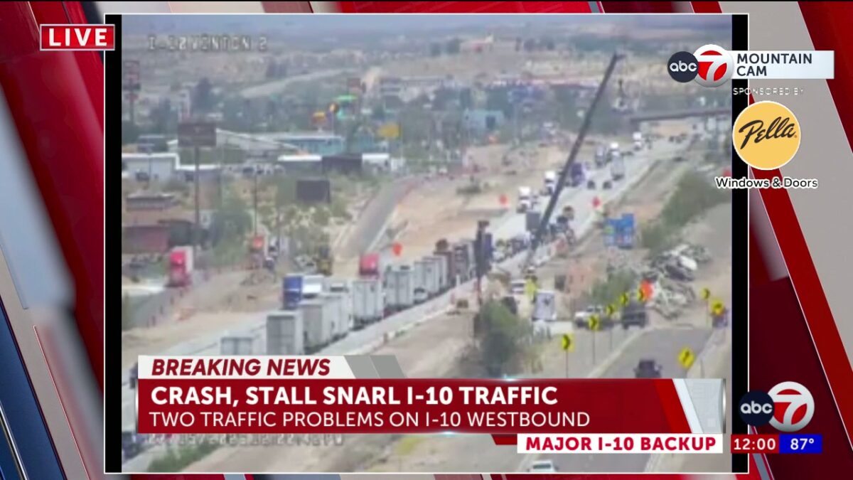1 sent to hospital after crash on I-10 West at Travel Information Center