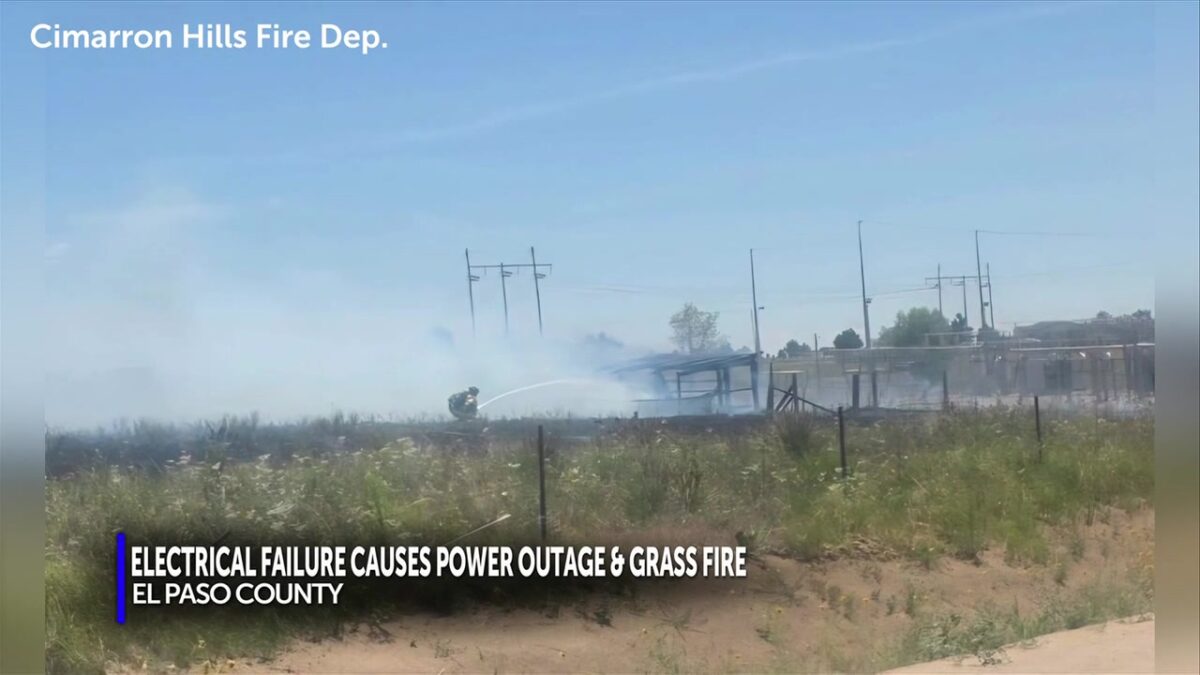 Electrical failure at substation in El Paso County causes widespread power outage and small grass fire
