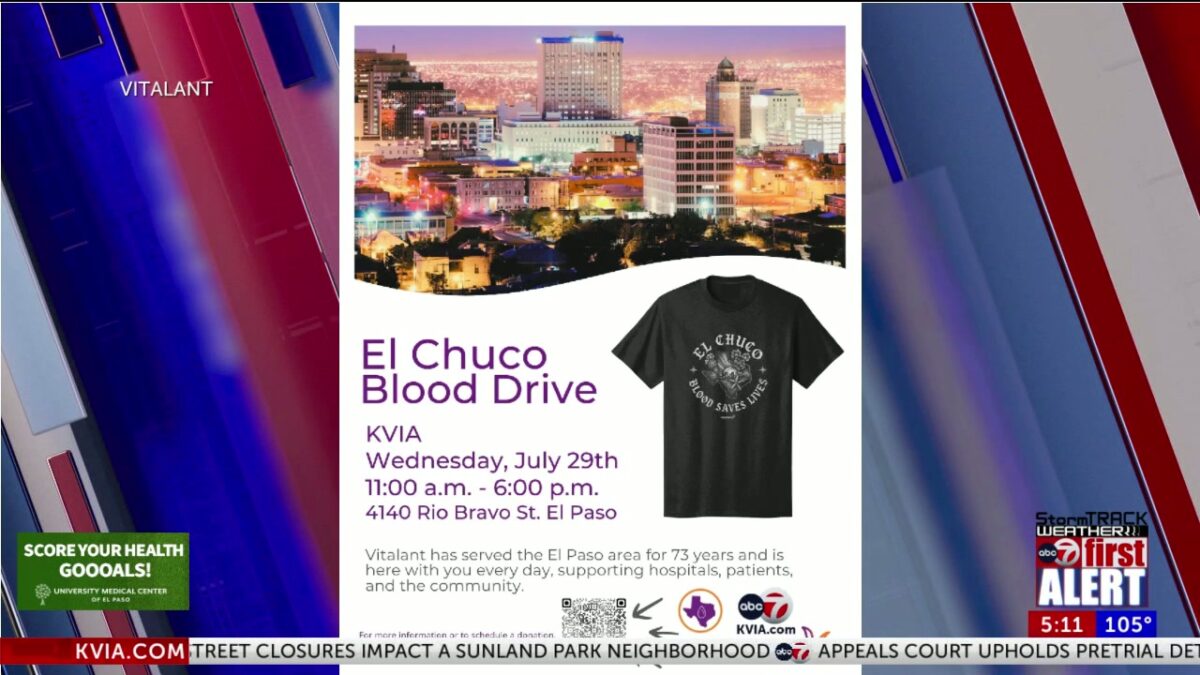 Donate blood at the KVIA parking lot in honor of Aug. 3 victims