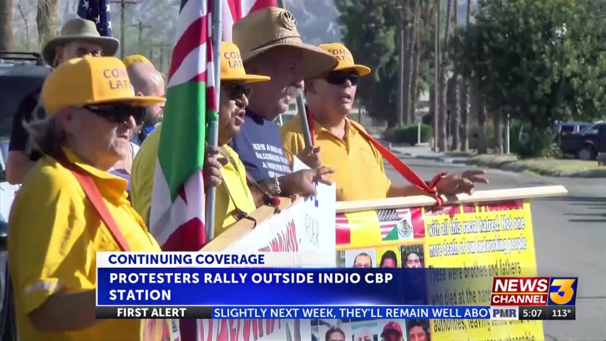 Protesters rally outside Indio CBP station after fatal ICE encounters