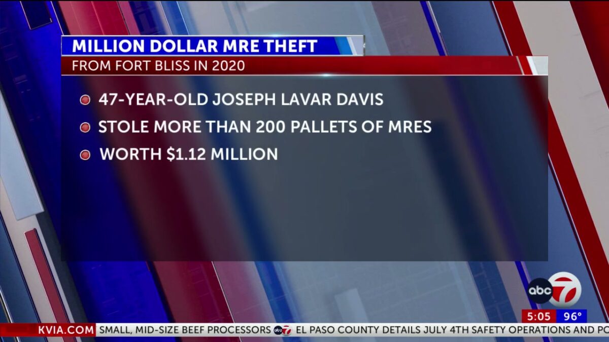 Former soldier found guilty of stealing more than $1 million of MREs from Fort Bliss