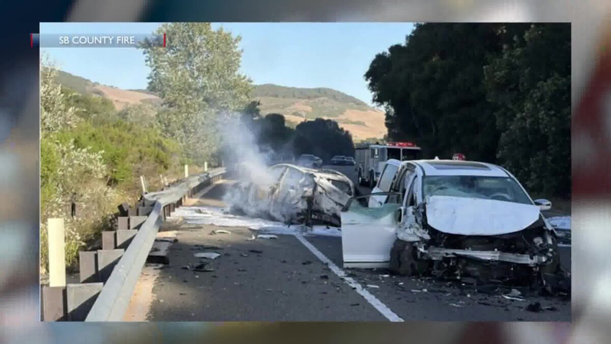 Four injured after three car crash on Highway 1 near Lompoc