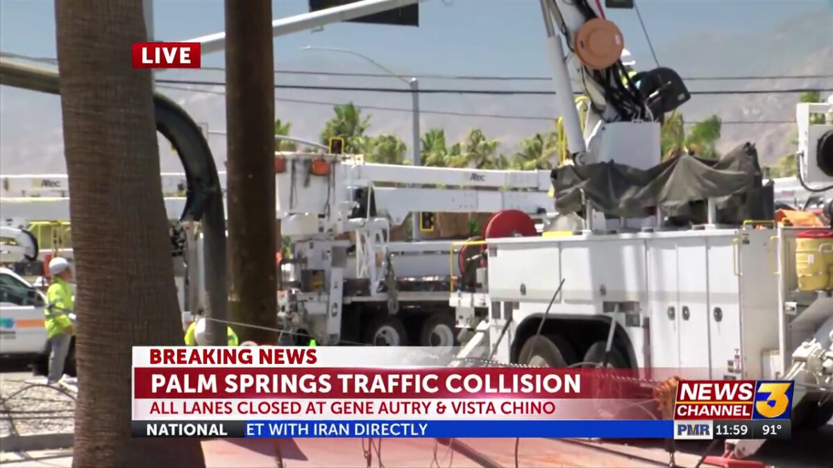 Crash closes intersection at Gene Autry Trail and Vista Chino in Palm Springs