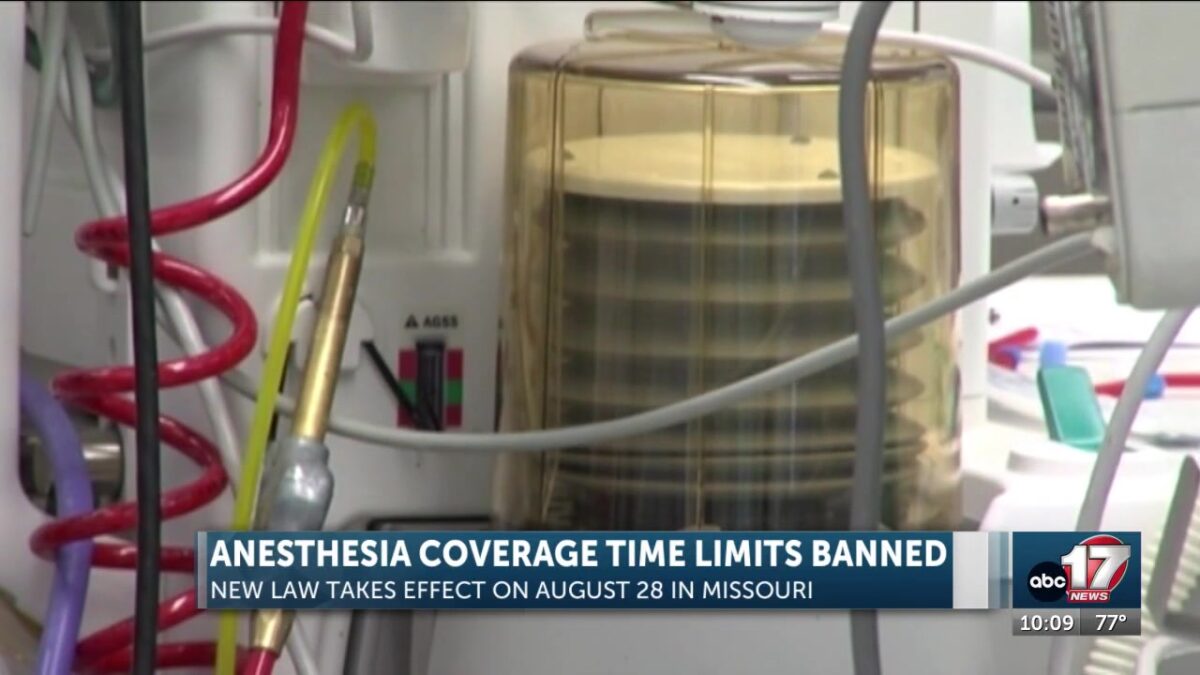 Missouri bans insurance companies from instituting time limits for anesthesia coverage