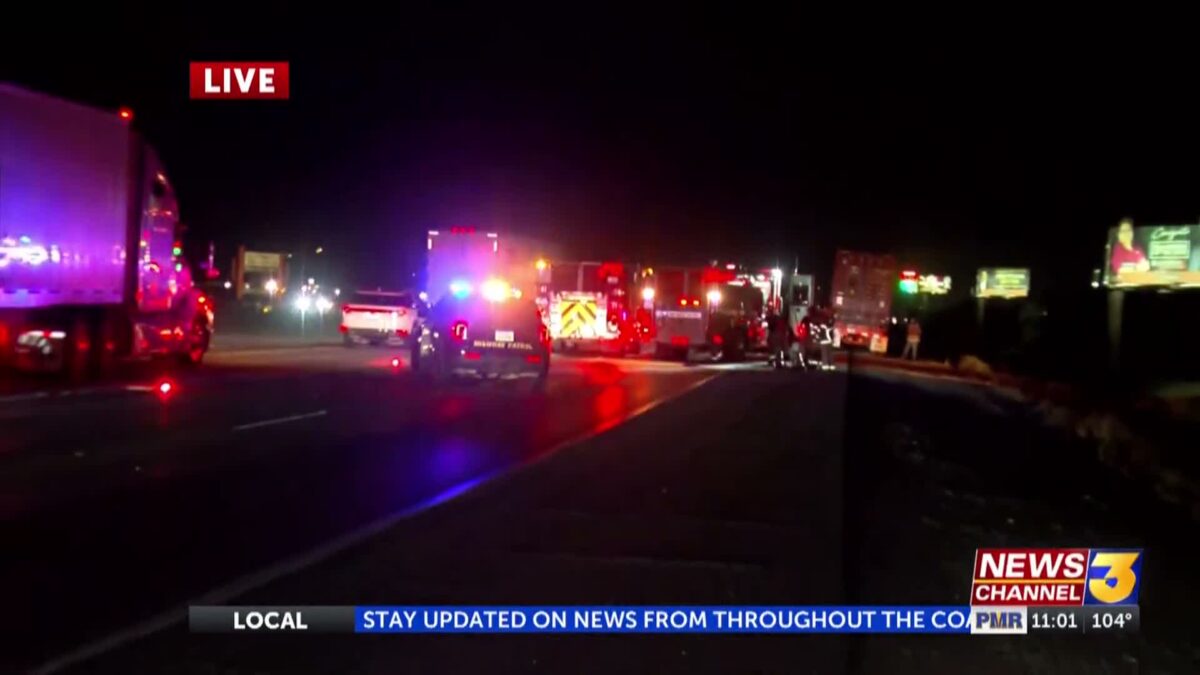 Big rig fire slows traffic on eastbound I-10 near Jefferson Street