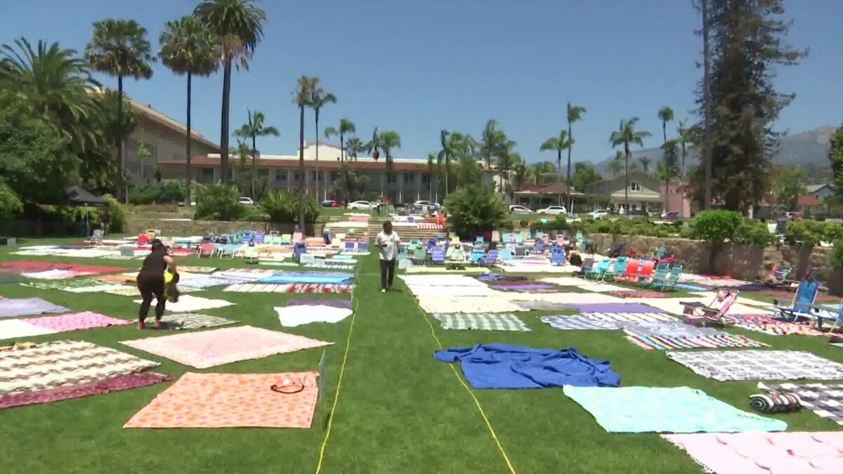 Movie Night at the Santa Barbara Courthouse Comes with  Early Blanket and Chair Plan