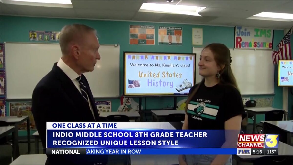 Indio Middle School teacher receives One Class at a Time grant to bring history to life