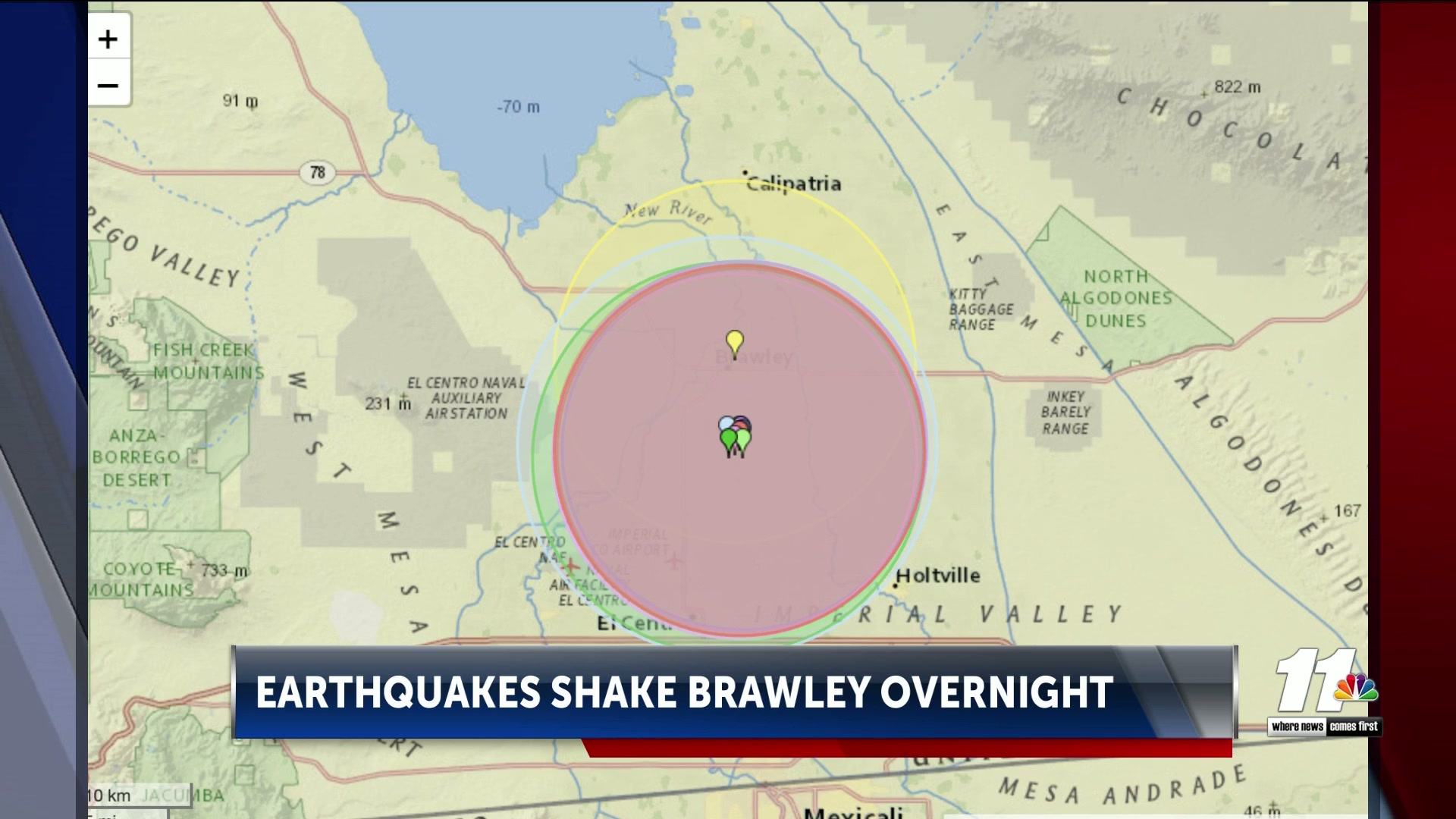 Series of earthquakes shake City of Brawley overnight