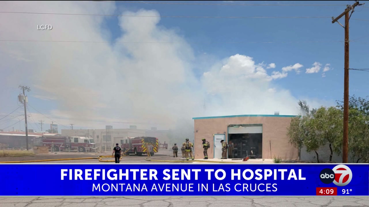 Firefighter sent to hospital after fire on Montana Avenue in Las Cruces