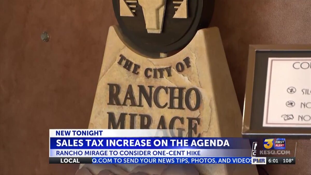 Rancho Mirage to consider new 1% sales tax
