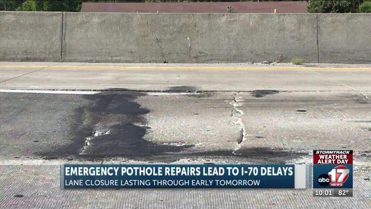 Emergency I-70 ramp and lane closure expected to be completed by Thursday morning