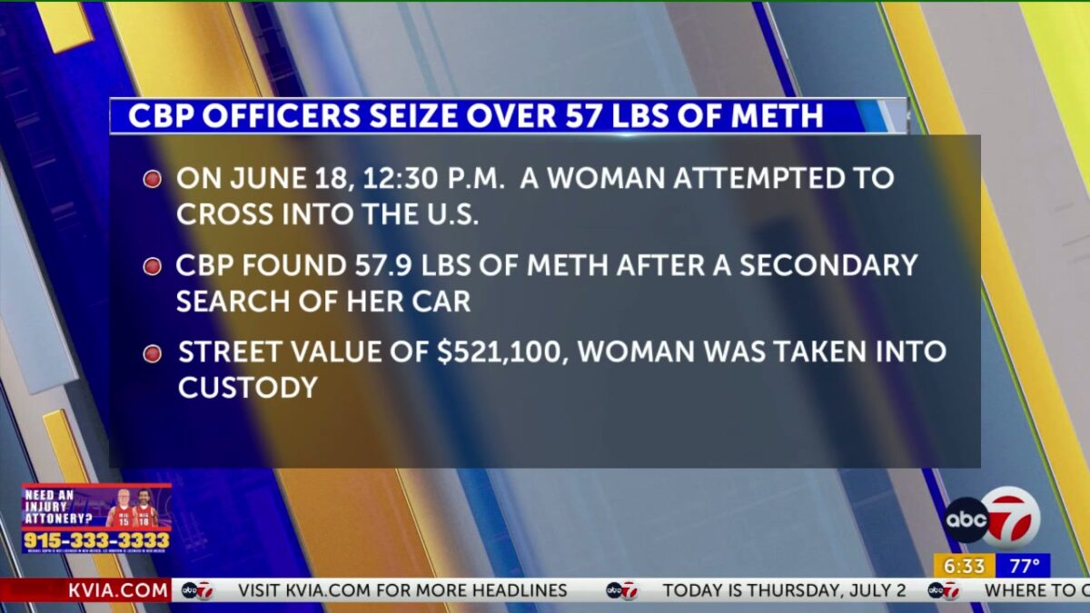 More than 57 pounds of methamphetamine seized
