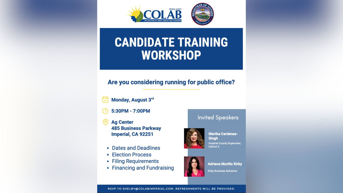 COLAB and Imperial County Registrar of Voters hosts Candidate Training Workshop