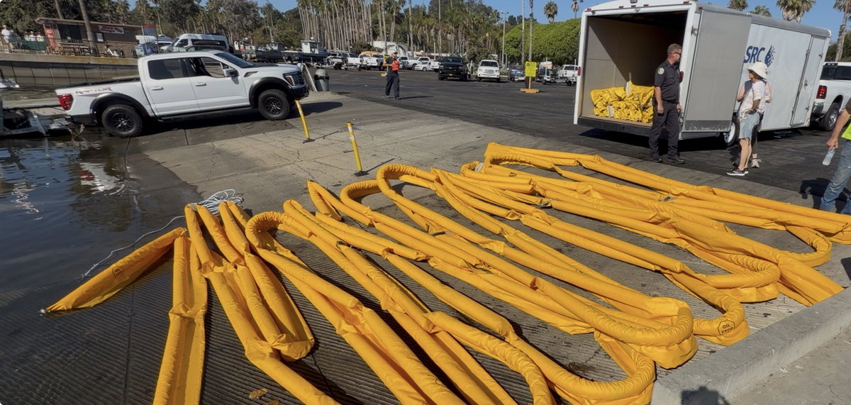 Oil Spill Drill Tests the Emergency Response in the Santa Barbara Harbor