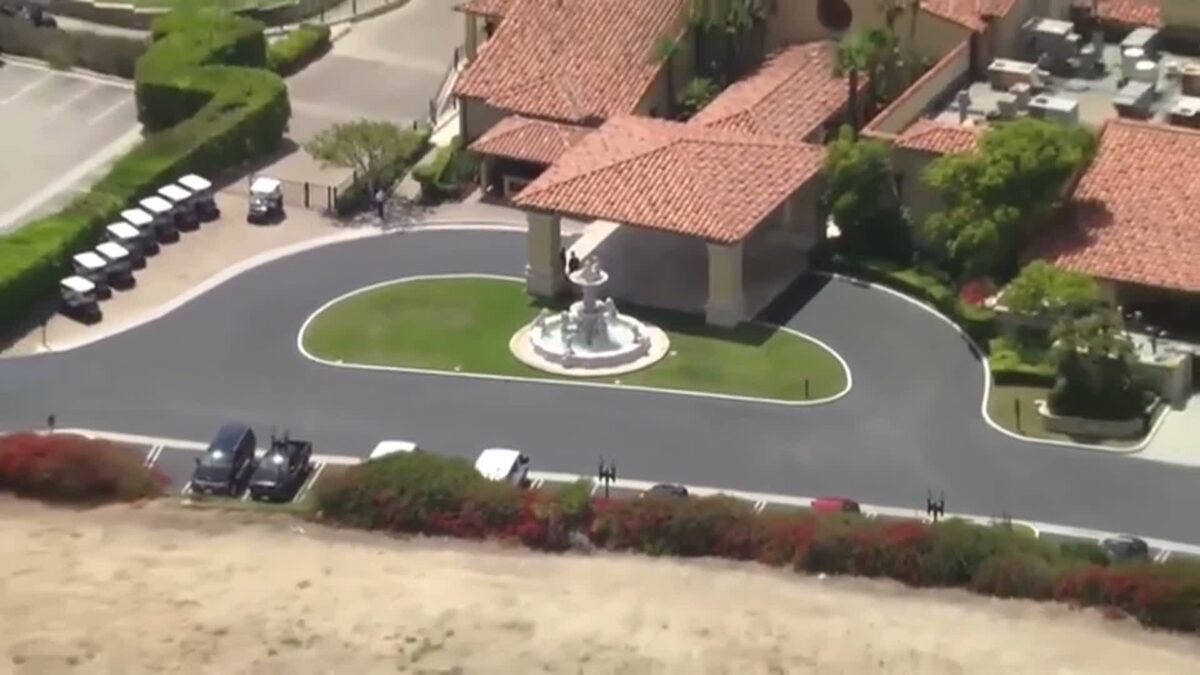A man was arrested near the Trump National Golf Club in Los Angeles County over the weekend after authorities found ammunition and a gun inside his car