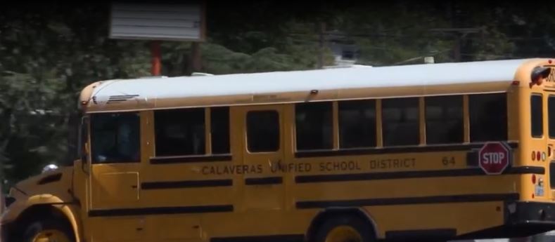 A chaotic ride home aboard a Calaveras Unified school bus ended with a law enforcement response Monday