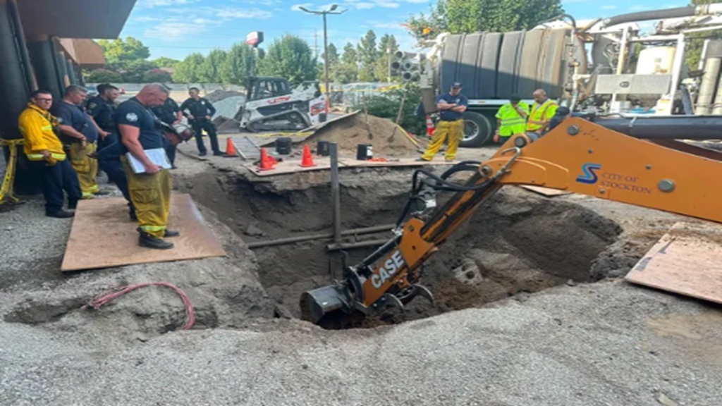 A construction trench