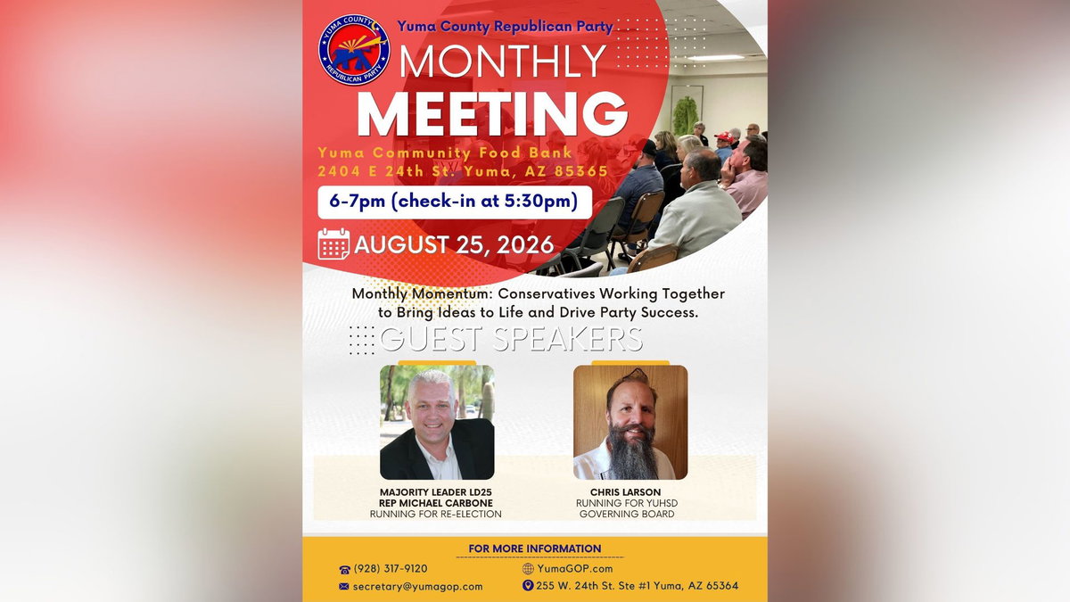 Yuma County Republican Party to host monthly meeting