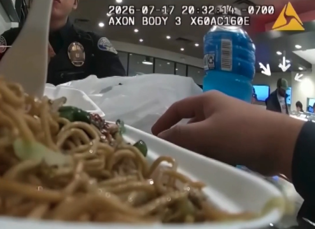 Monrovia police officers eating lunch at a local Panda Express finally caught a break when the man they've been searching for strolled into the restaurant on Wednesday night.