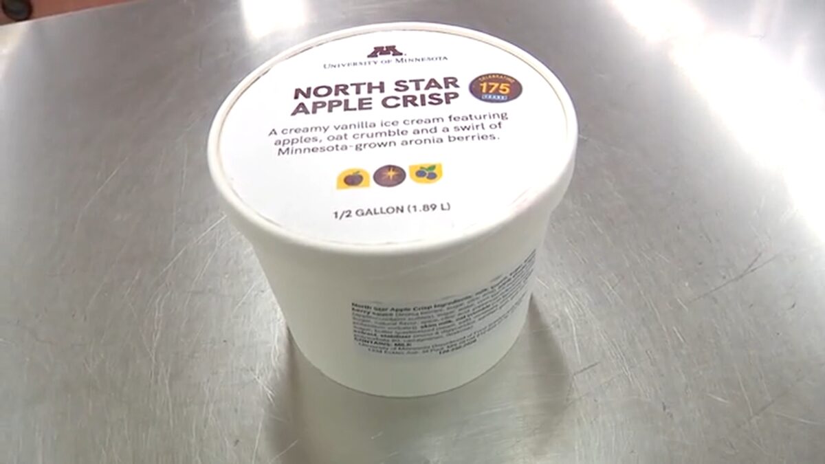 The university is celebrating its 175th anniversary with a new signature ice cream flavor called North Star Apple Crisp