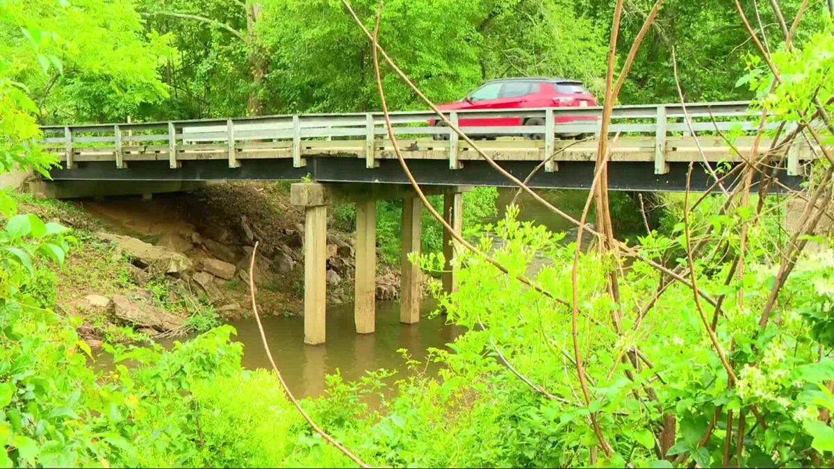 The Town of Waynesville is seeking $1 million to strengthen this bridge that leads to the town's wastewater treatment facility