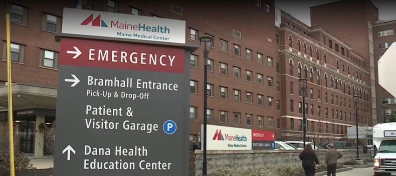 Nurses at Maine Medical Center held a protest outside the Portland hospital Wednesday morning