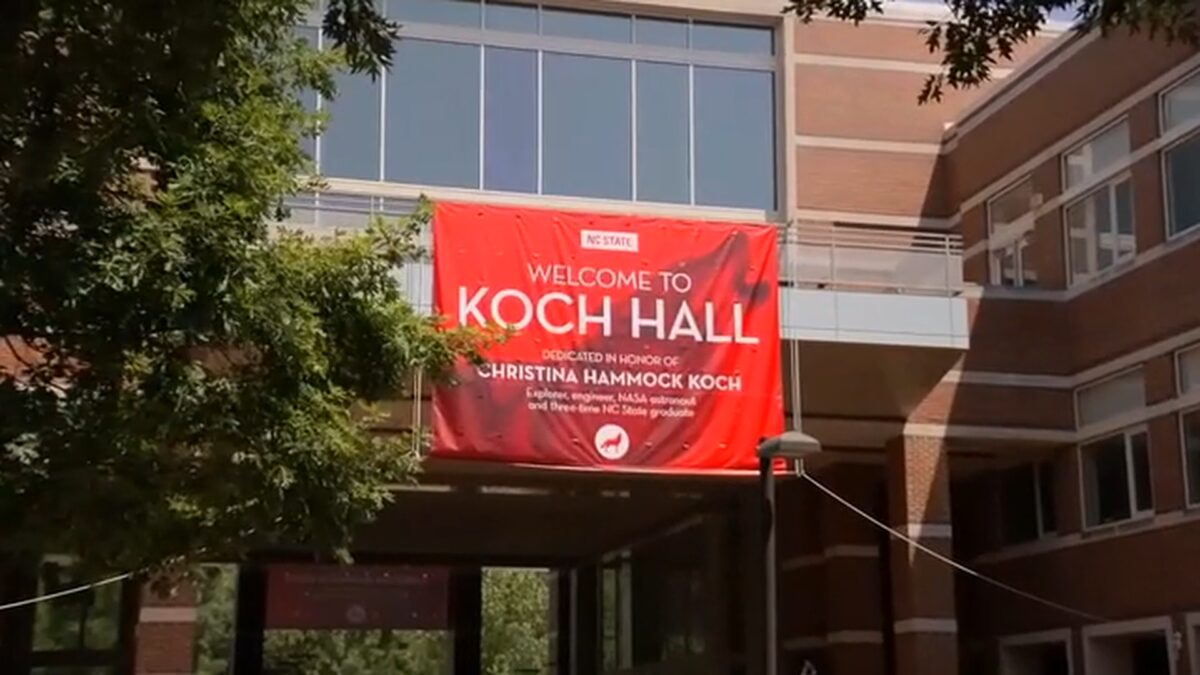 NC State University welcomed NASA astronaut and three-time alum Christina Koch back to campus Monday for a celebration marking her historic Artemis II mission and the renaming of Engineering Building II as Christina Hammock Koch Hall.