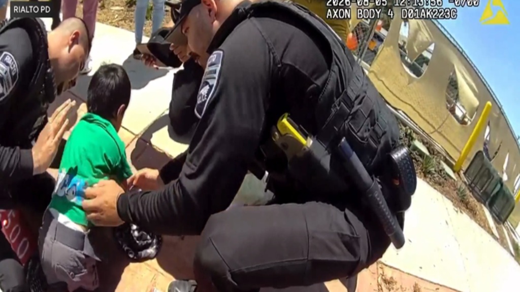 Body cameras captured the moments Rialto police officers rushed to save a choking 3-year-old child last week.