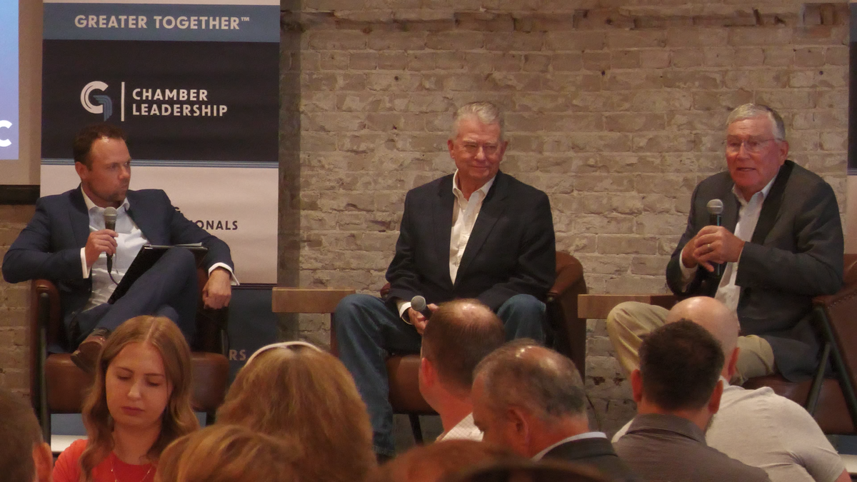 Gov. Brad Little and Lt. Gov. Scott Bedke discuss Idaho Falls expansion