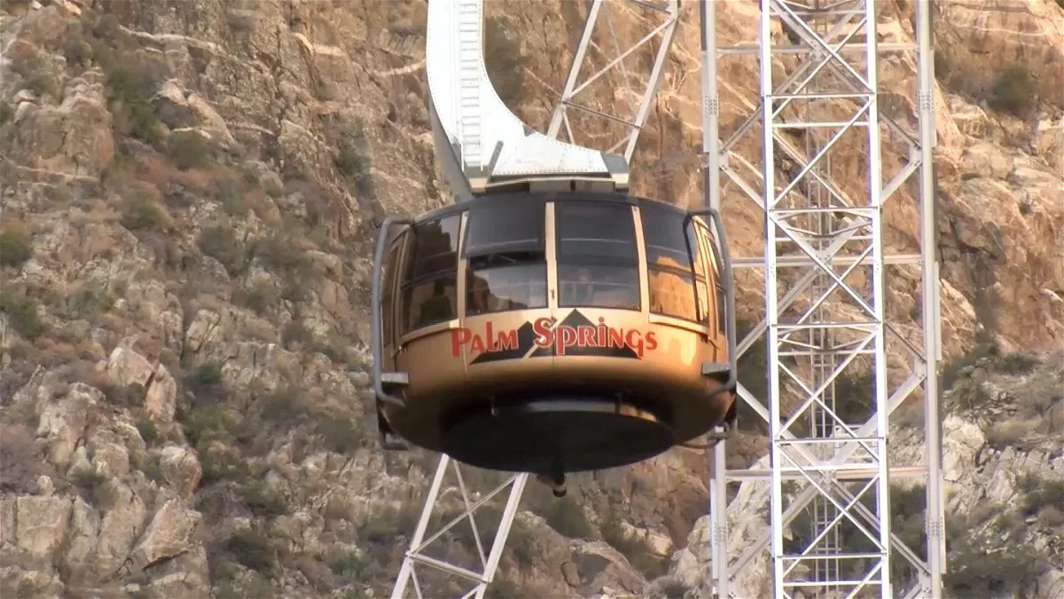 Visitors head up the Palm Springs Tramway to beat the valley heat