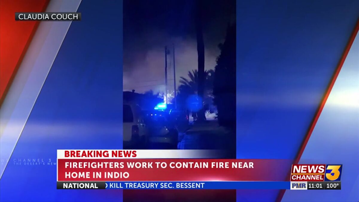 Nine people displaced after fire in Indio Tuesday night